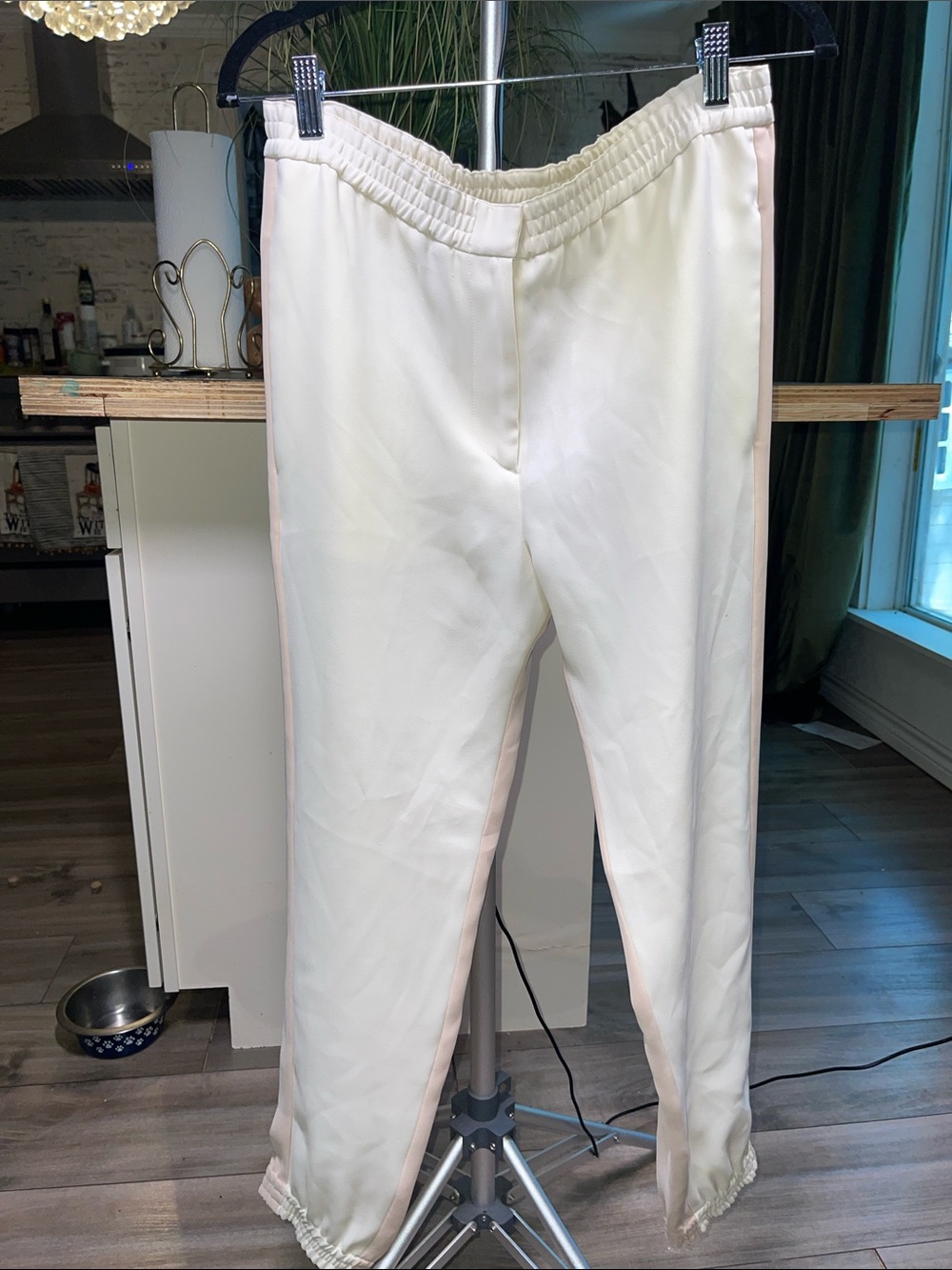 Cedric Charlier Two Tone Pink Cream Joggers Size 4 Made in Italy